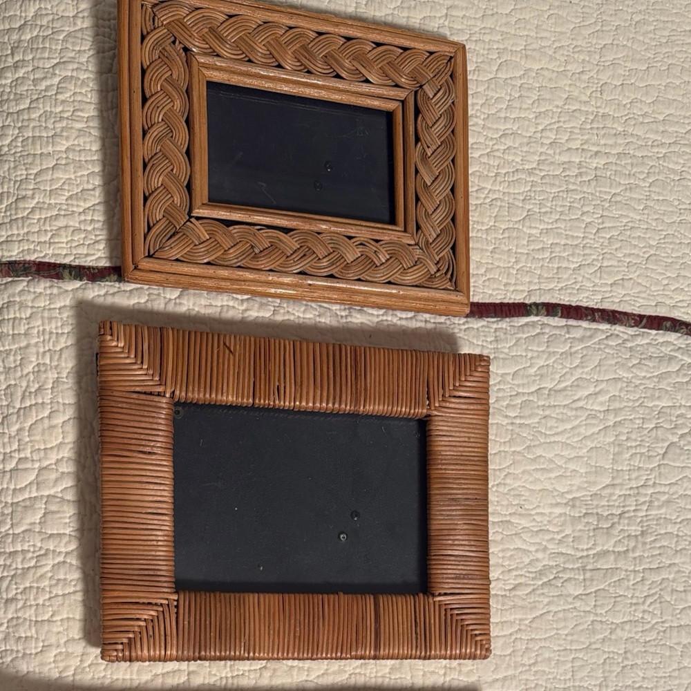 Woven Rattan Picture Frame Set - Brown